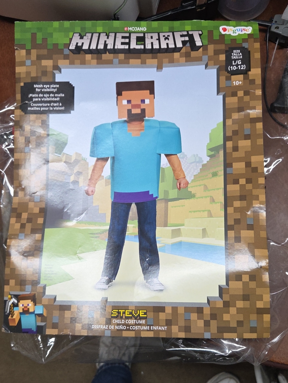 Steve MINECRAFT Childs Large 10-12 Halloween Costume